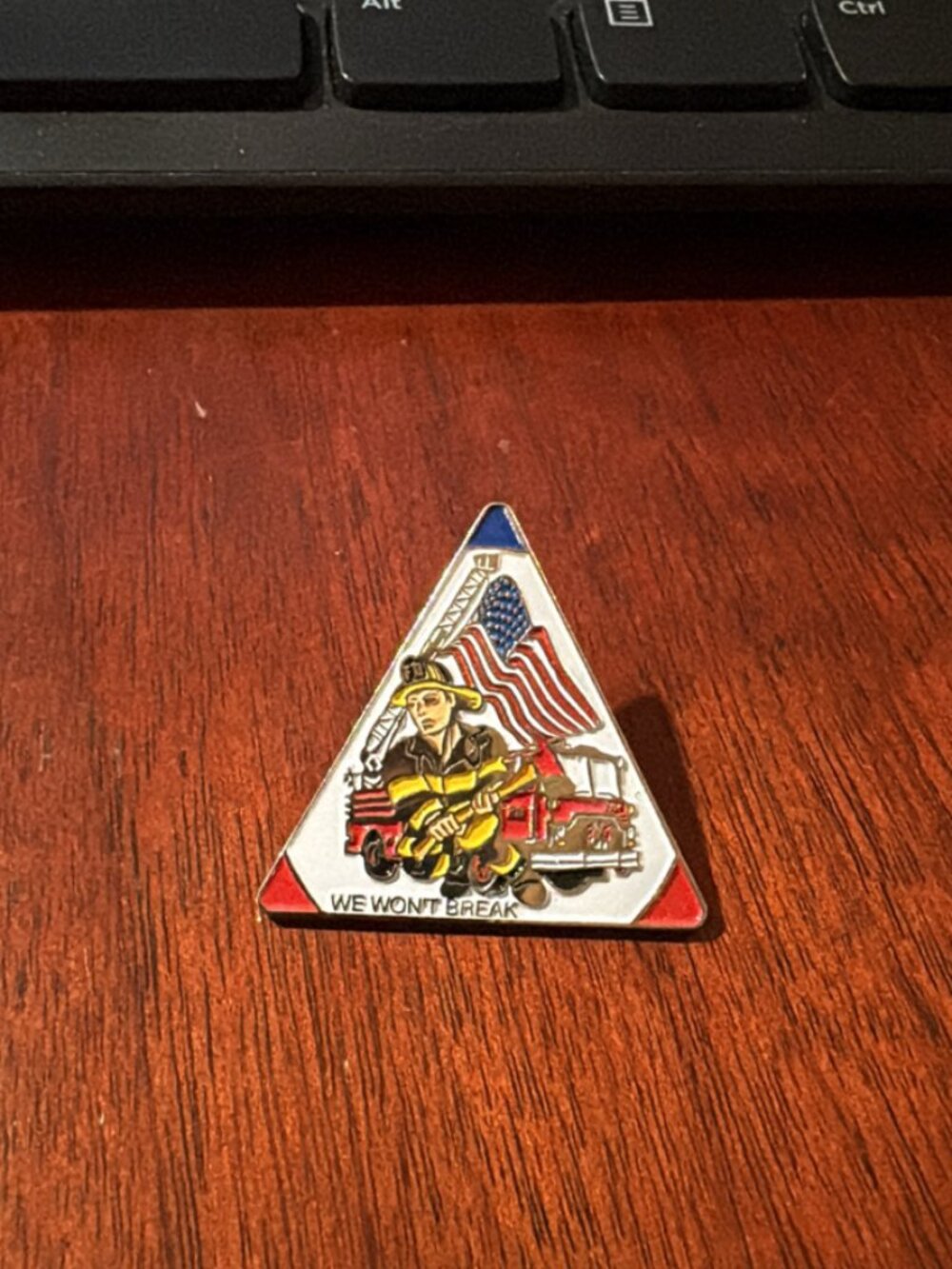 Triangle enamel lapel pin
